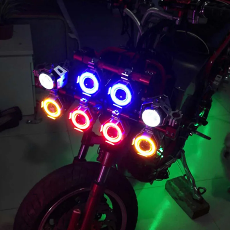 2 шт 125 W 12 V moto rcycle фара дальнего света moto U7 светодиодный дальнего света Противотуманные фары Дневные Фары свет работы головой прожектор для декоративного светильника DRL U5 ангельские глазки