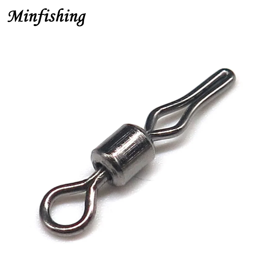 Minfishing 100 шт./лот вращающийся вертлюг с боковым зажимом для лески крючок