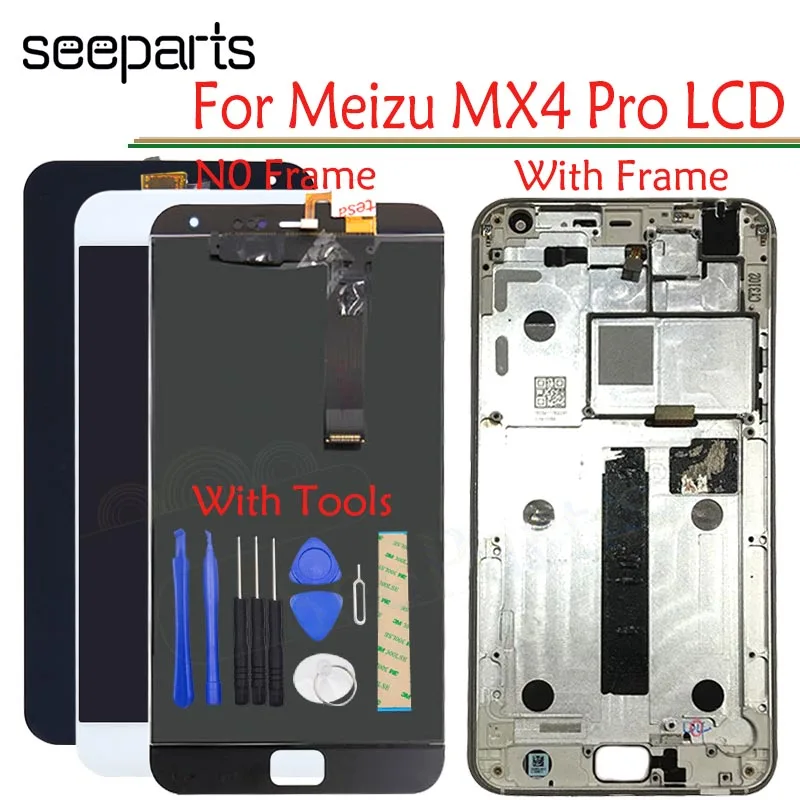 ЖК дисплей для MEIZU MX4 Pro 100% испытано кодирующий преобразователь сенсорного экрана