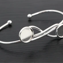 Высокое качество 2 шт 12 мм посеребренный один 12 мм браслет с камеей базовый Браслет Пустые фурнитура установка кабошон камея L6-27