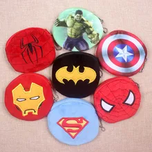 Hot On Sale Kawaii Cartoon Superman/Spiderman/Batman Children Plush Coin Purse Zip Change Purse Wallet Kids Girl Women For Gift kawaii fruit coin purse holders children apple strawberry plush purse bag zipper change purse wallet kids girl women for gift