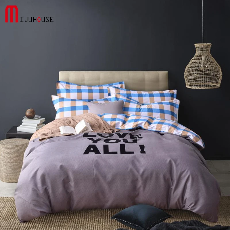 

Autumn 4 Pcs Print Winter Warm Sanding Bedding Set/Western Style Queen Size Home Beddings/Gentleman Quilt Cover Sets Duvet Cover