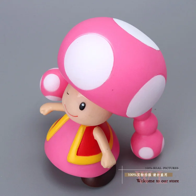 Free Shipping Super Mario Bros Figures Mushroom Toadette PVC Action Figure Model Toy Doll 3.5\