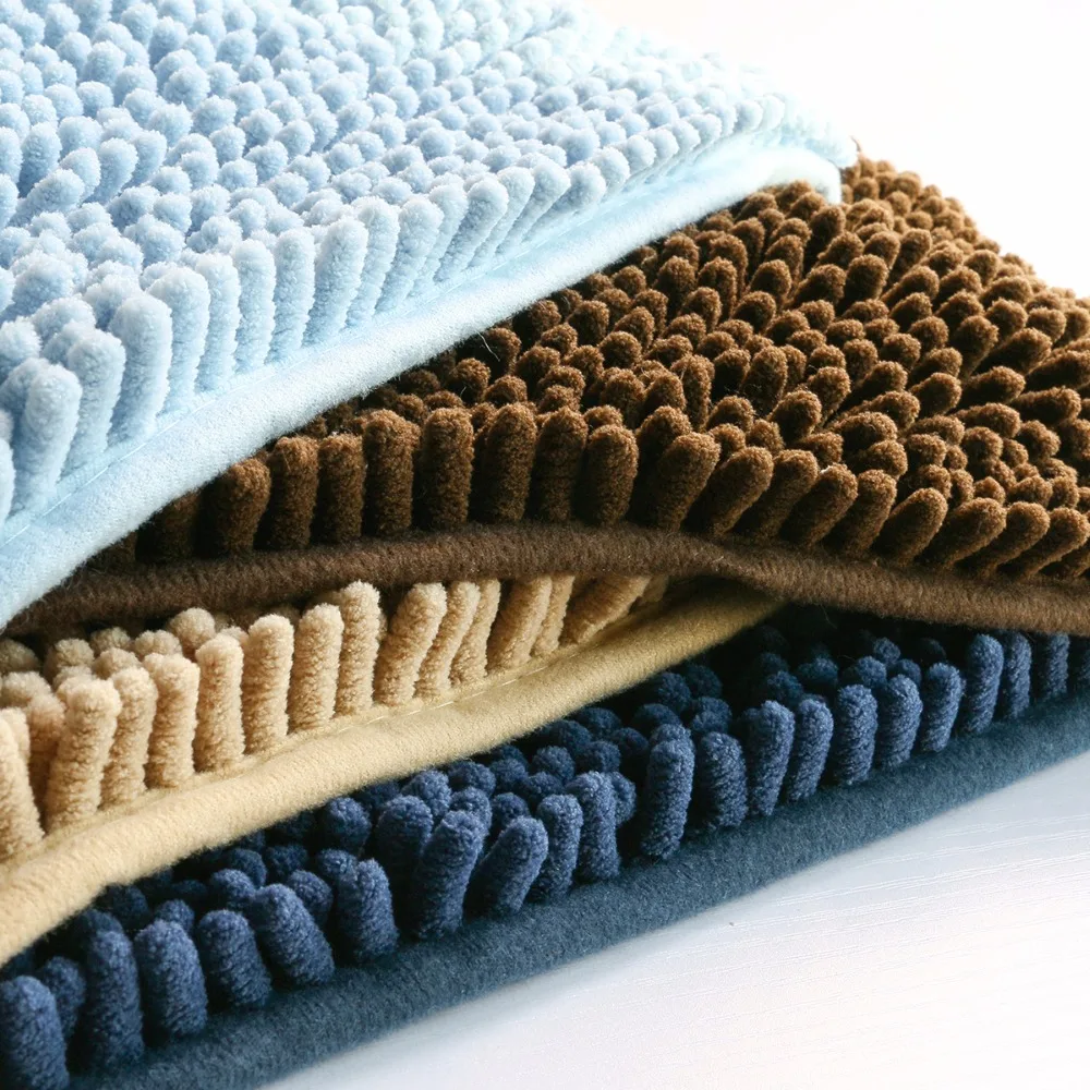 Коврик для ванной из твердой микрофибры Chenille водопоглощающий лохматый коврик