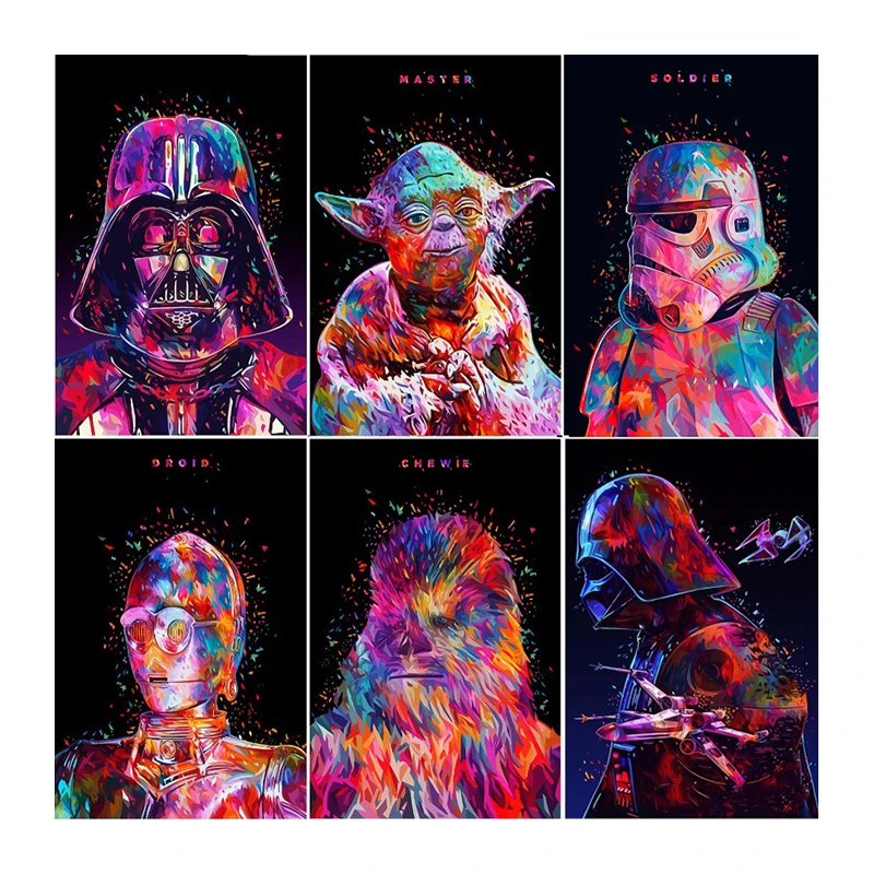

Needlework DIY 5D Diamond Painting Cross Stitch Kits Star Wars Full Mosaic Diamond Embroidery Home Decor XU