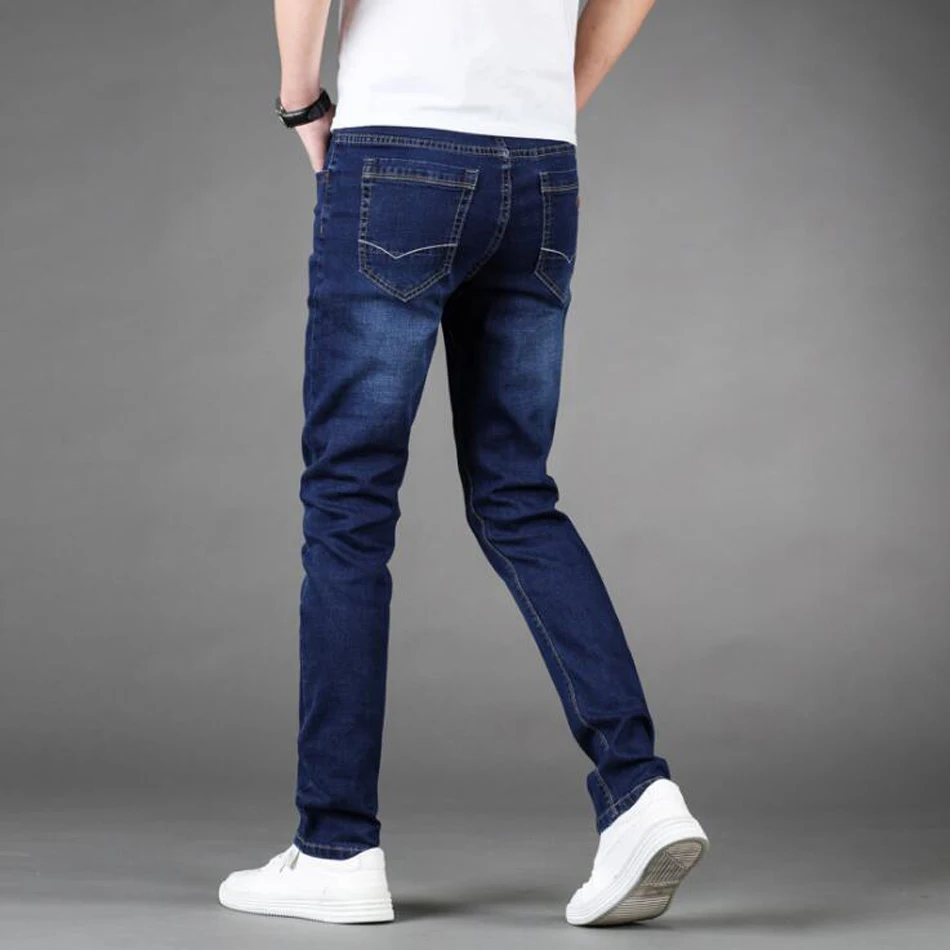 

2019 New Men's Fashion Jeans Business Casual Stretch Slim Jeans Classic Trousers Denim Pants Male
