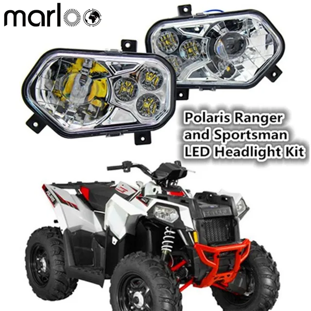Marloo ATV UTV Light Accessories Projector Headlight Polaris Ranger / Sportsman LED Headlight