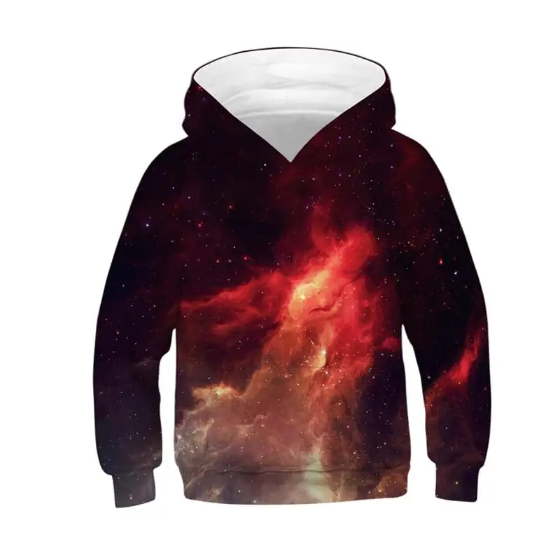  Hot 3d Print Spilled Milk Children Hoodie Boys Girls Space Galaxy Hooded Sweatshirts Unisex Long Sl