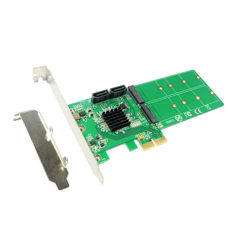  IOCREST 2 puertos SATA 6 Gbps + Dual B clave M.2 ranura PCI-e tarjeta SATA 30 NGFF SSD + HDD adapta