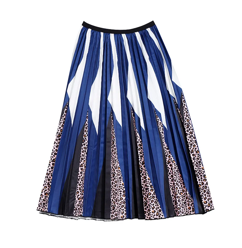Hongsonghan весенне-летняя плиссированная юбка макси с цветочным принтом в стиле пэчворк, юбка миди с высокой талией, повседневные юбки для вечеринок