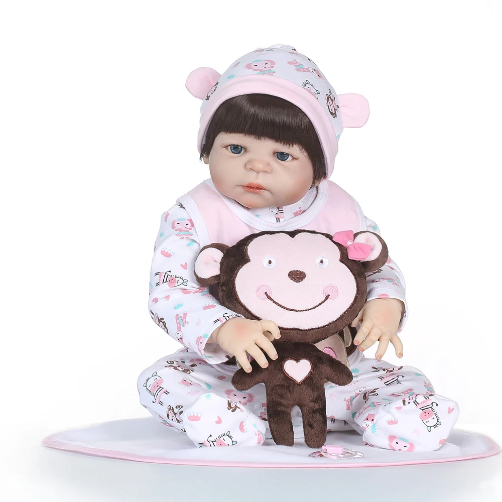 

NPK full silicone reborn baby dolls for sale 23"57cm real baby alive newborn girl dolls Reborn com corpo de silicone menina