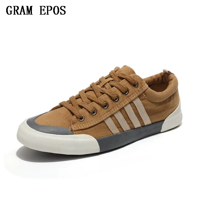 

GRAM EPOS Classic Canvas Shoes Casual Shoes Comfortable Round Toe Lace-up Flat Shoes Fashion Breathable Wear-resistant Shoes