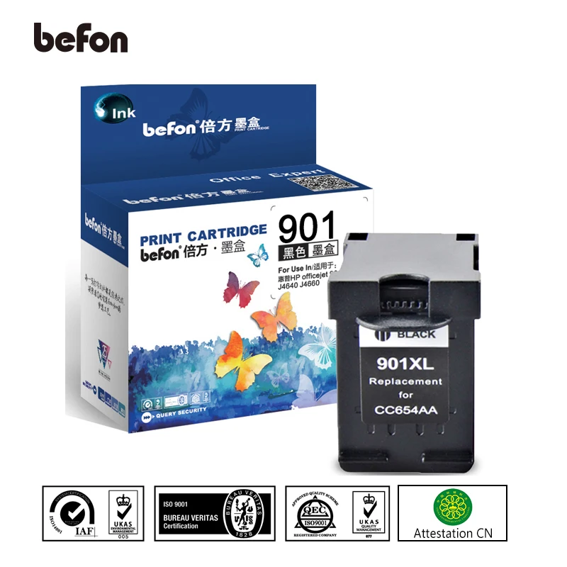 Сменный картридж befon 901XL для HP 901 черный Officejet 4500 J4500 J4540 J4550 J4580 J4640|replacement cartridge|cartridge