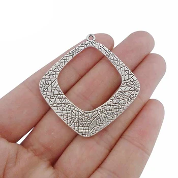 

8 x Large Ethnic Tribal Boho Hollow Charms Pendants for Earrings Jewelry Making Findings 37x37mm