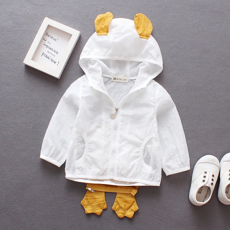 

Cute Cartoon Baby Overcoats and Jackets Summer Sun UV Protection Kids Windcoat Thin Outwear Clothing For Baby Girls 1-3 Years