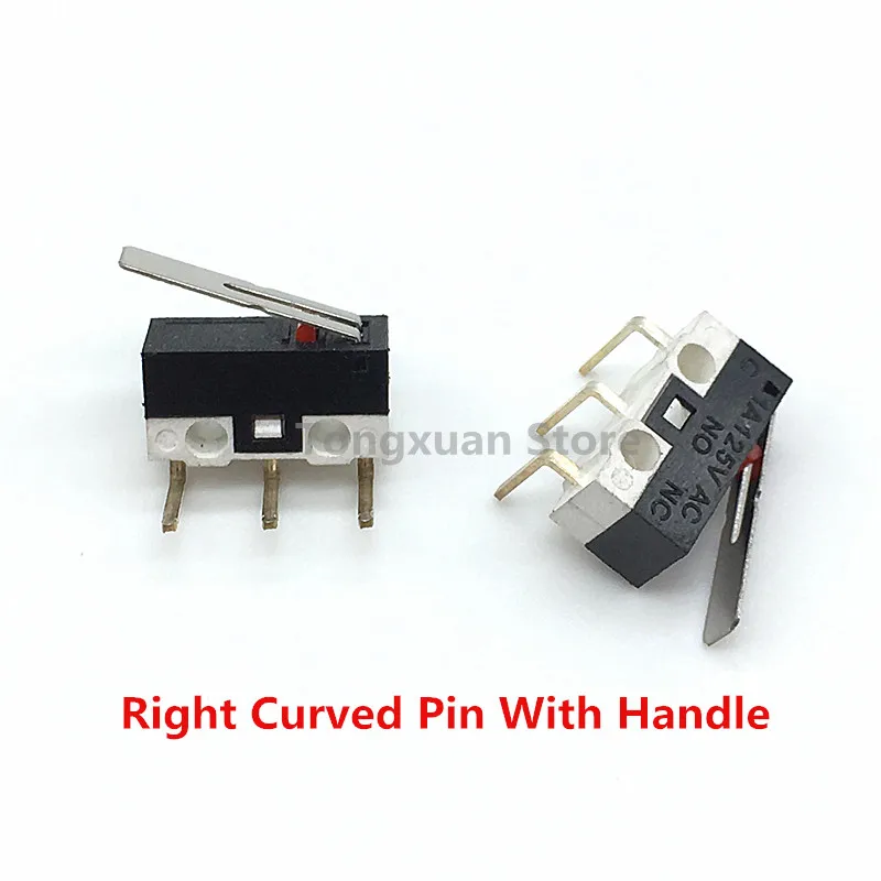 Right Curved Pin 10 шт ограниченный переключатель мини-переключатель 1A 125VAC мышь переключатель 3 контакта - Цвет: Right Curved Pin