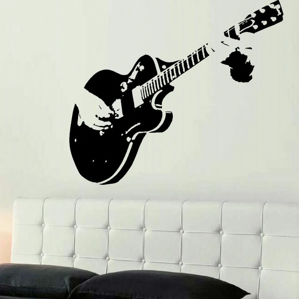 

XTRA LARGE GUITAR GUITARIST WALL GIANT ART MURAL STICKER STENCIL TRANSFER DECAL wall stickers home decor