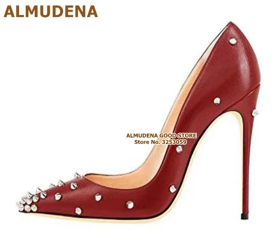 Туфли лодочки женские с заклепками и острым носком 10/12 см|heels pumps|pumps gold12cm stilettos |