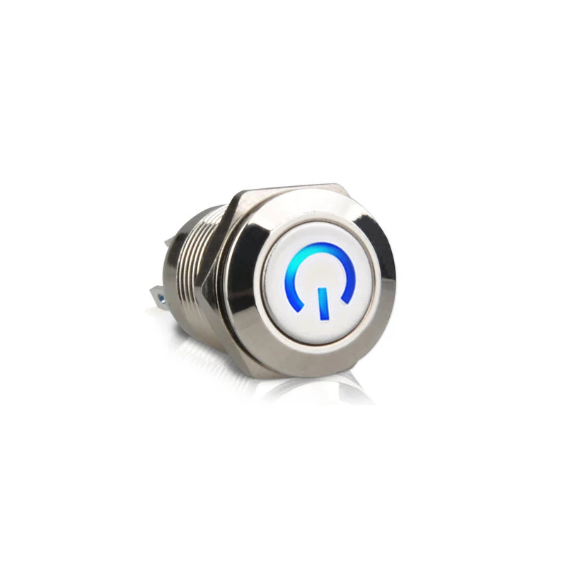 12mm Metal Button Switch with LED Bulb Night Light Push 6V 12V 24V 36V 110V 220V button waterproof | Обустройство дома