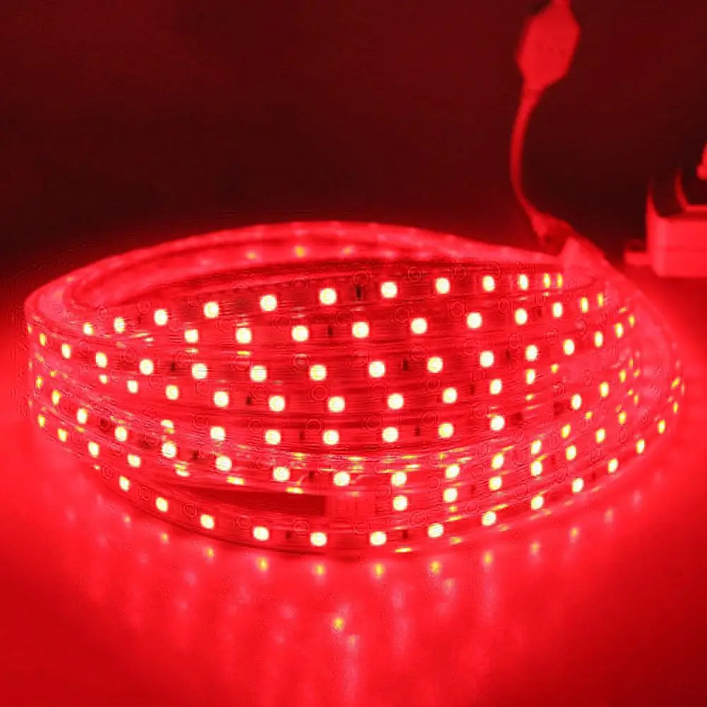 Laimaick Светодиодная лента 5050 SMD водонепроницаемый IP67 ленточный светильник напряжение переменного тока 220 В светодиодный гибкие полосы 60 Светодиодный s/m Epistar 5050SMD светодиодный светильник ing - Испускаемый цвет: Красный