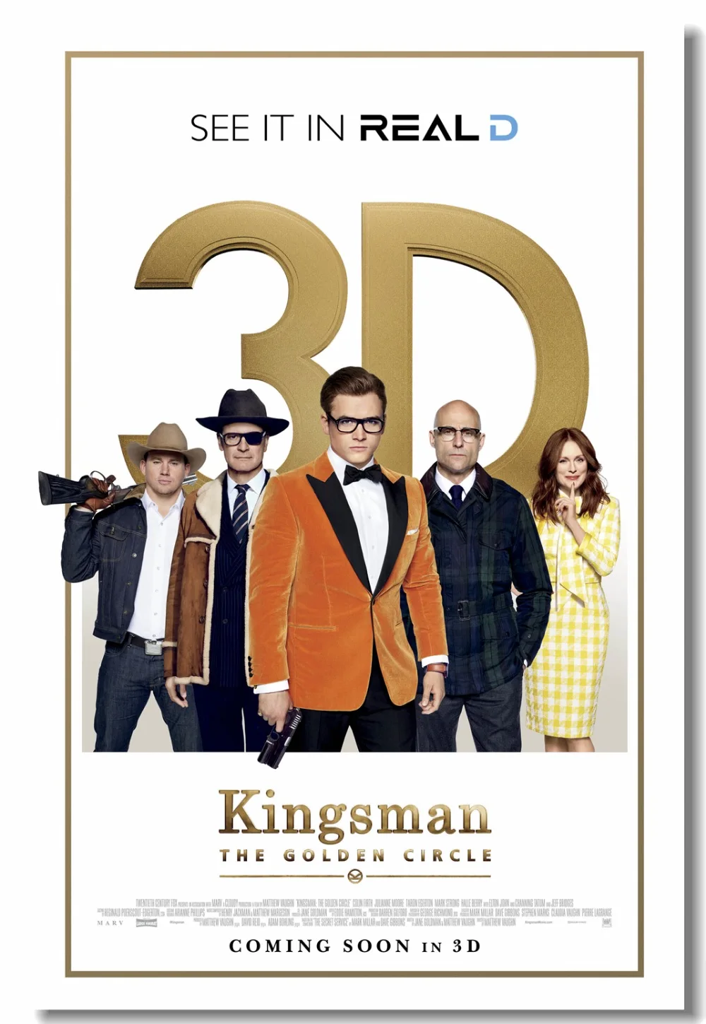 Пользовательские холст стены искусства Kingsman золотой круг плакат стикер на стену