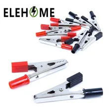 

10pcs/set Metal Alligator Clips 52mm Length Insulated Crocodile Clips Plastic Handle Cable Lead Testing Clamps XF30