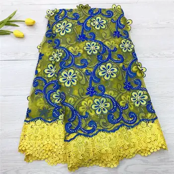 

African Lace Fabric 2018 High Quality Lace French Tulle Lace With Beaded Bridal Wedding In Nigerian For 5yards free shipping