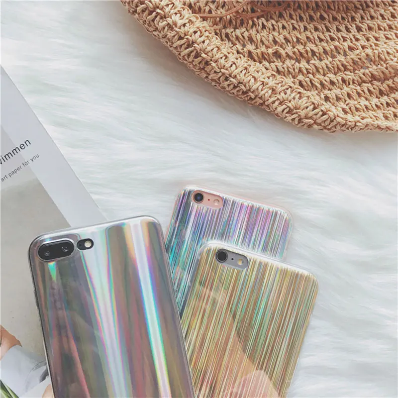 Чехол для телефона с цветным лазерным чехлом iphone X 6/7/8 plus чехол накладка 6 6s 7 8 Plus|case