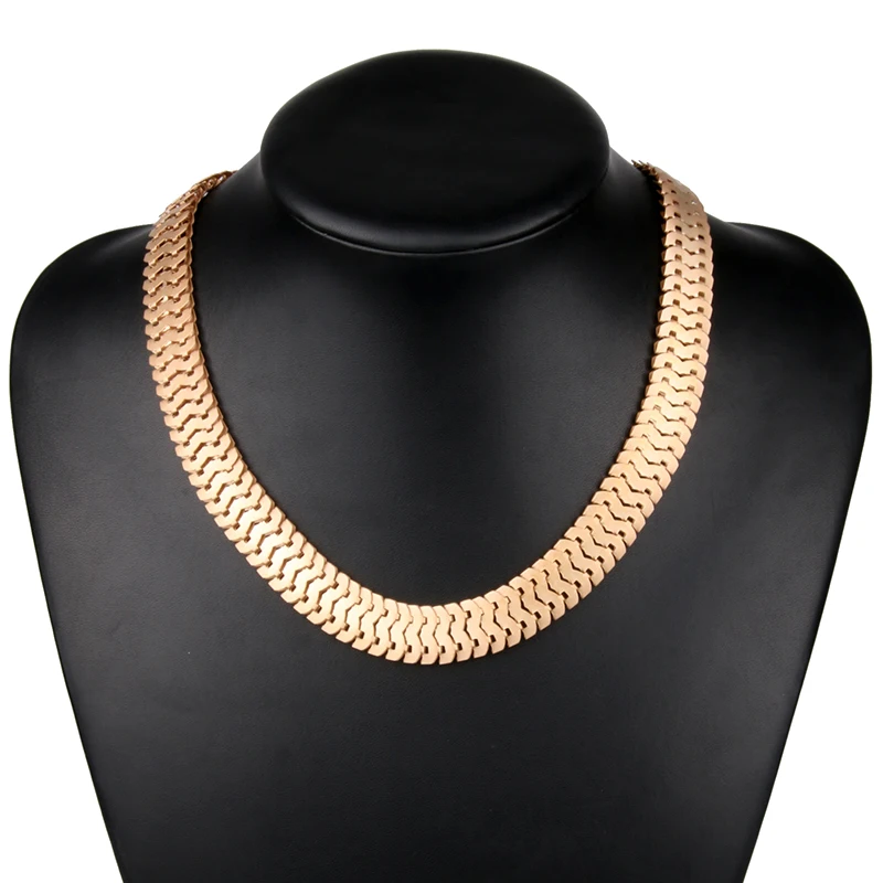 

Infery Women Men Hip Hop Jewelry Gifts Exaggeration Wide Snake Chains Golden Bling Charm Night Bar Club Necklaces 1N817