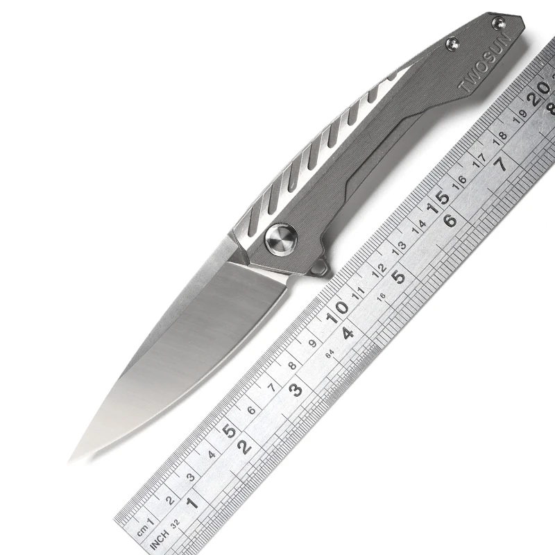 TWO SUN TS05 D2 blade Tactical Flipper ball brearing folding knife