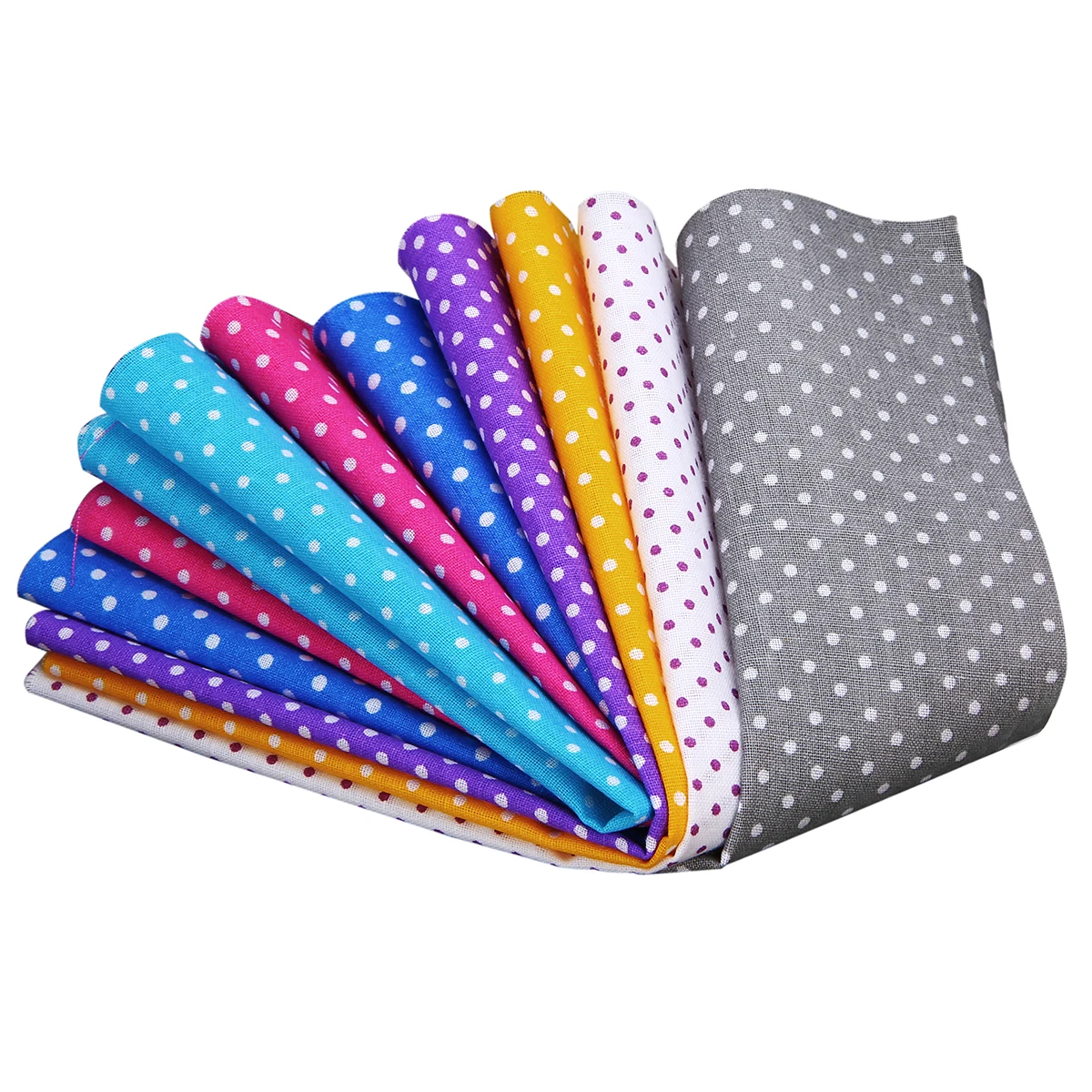 Hot Sale 8PCs Small Dot Print 100% Cotton Squares Pre Cut Fabric Quilt Fabric Quarters  25*25cm For DIY Sewing Patchwork Cloth