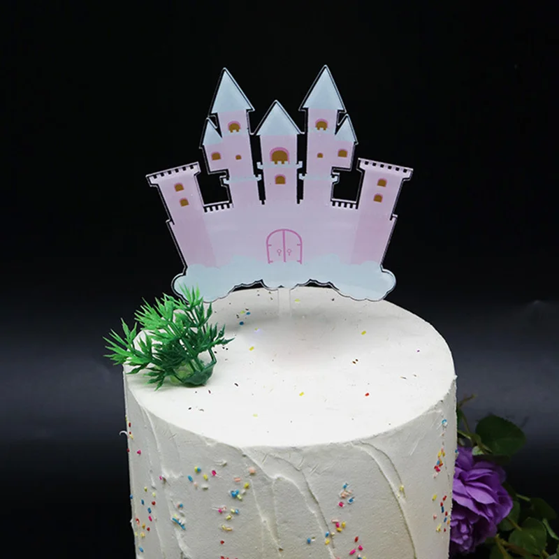Замок акриловый торт Топпер перевозки воздушный шар украшения для кексов для свадьбы счастливый для именинного пирога украшения детский душ