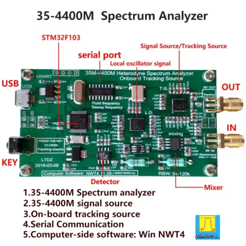 

35-4400M USB Spectrum Analyzer Analysis Signal Source with tracking source