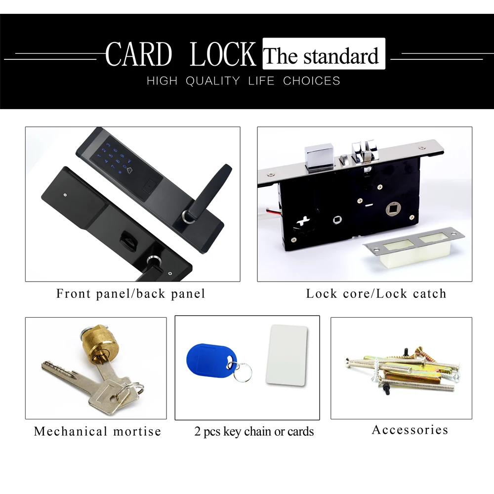 Security Electronic Combination Door Lock Digital Smart APP WIFI Touch Screen Keypad Password Lock Door Home Office Door Lock