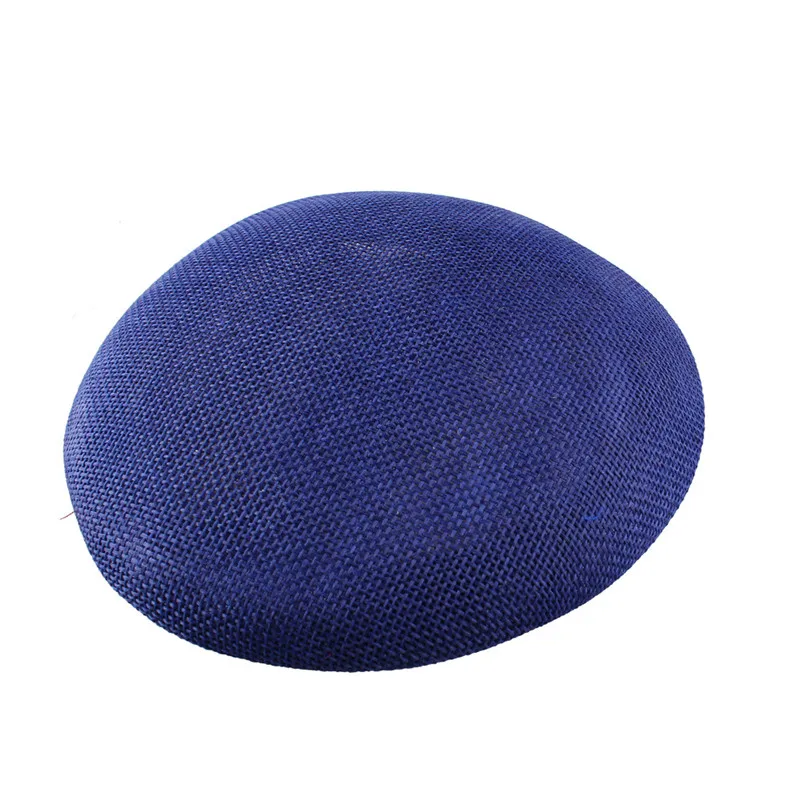 15 см искусственные круглые бусы головной убор Sinamay чародей основа для шляпки ремесленничество Материал свадебные аксессуары вечерние Шапки многоцветный - Цвет: Синий