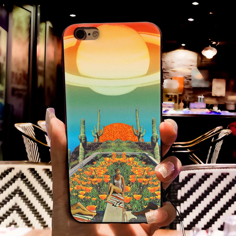 MaiYaCa Trippy Art эстетический Космос астронавт Чехлы для iPhone 7 черные чехлы для iPhone 8 7 6S Plus X 5s SE XR XS MAX Fundas Capa