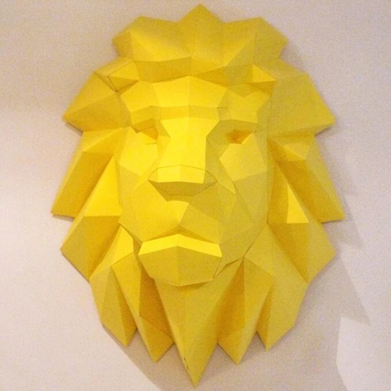 500x250мм 3D Foilding бумага голова льва Papercraft домашний орнамент настенные деко Пазлы