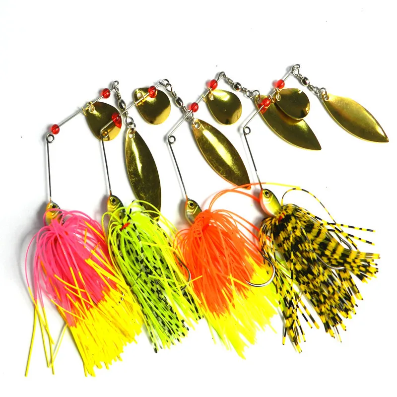 4pcs Spinner Bait Metal Jigs Hard Lure Fishing Lures Spinnerbait Pike
