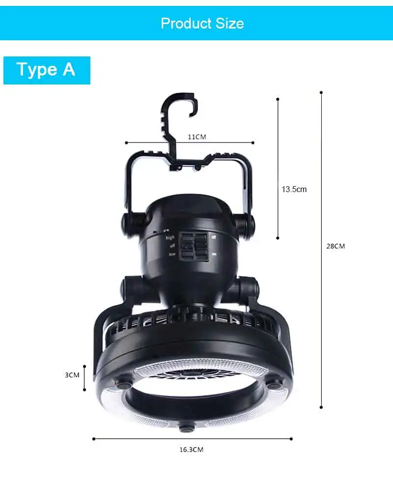 2 в 1 кемпинговый потолочный вентилятор, светильник, портативный подвесной светильник-вспышка, 18LED вентилятор, Кемпинговый фонарь, питание от батареи/USB перезаряжаемая лампа для палатки