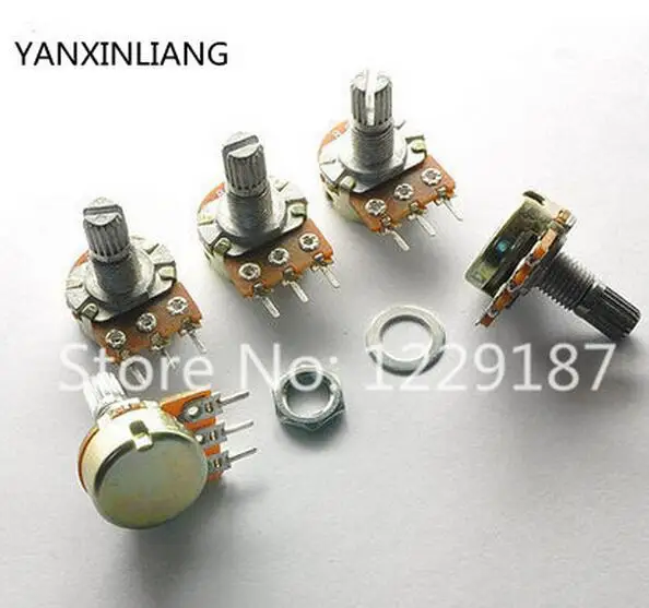 

10 PCS High Quality WH148 B10K Linear Potentiometer 15mm Shaft With Nuts And Washers Hot