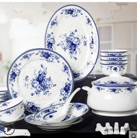 

Dinnerware Sets Chinese household porcelain dishes set 56 pieces