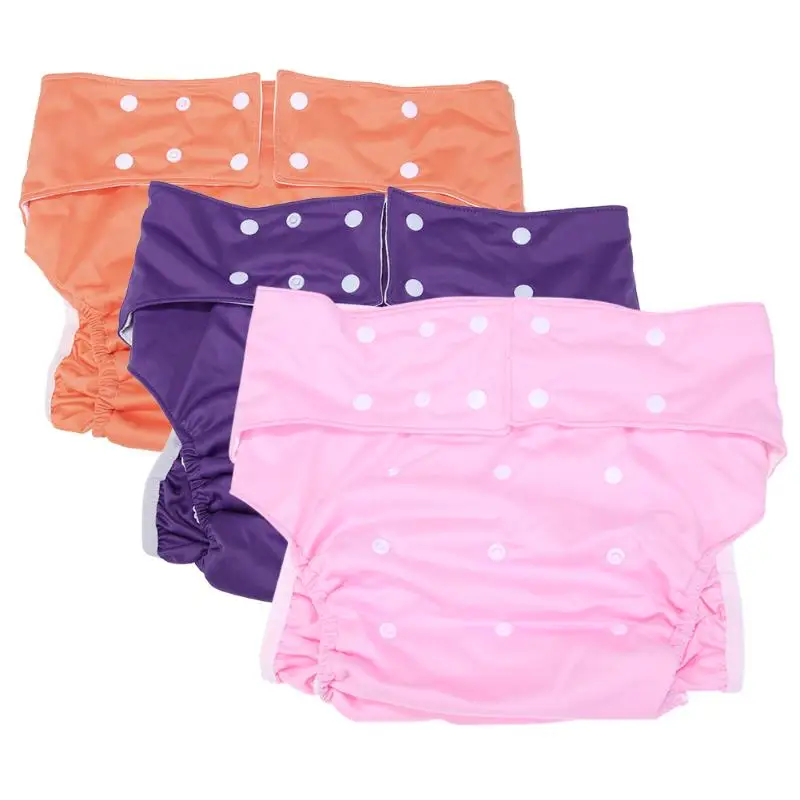 

3 Colors Reusable Adult Diapers for Urinary Incontinence Suede Cloth Washable Leakproof Adult Women Men Cloth Diaper