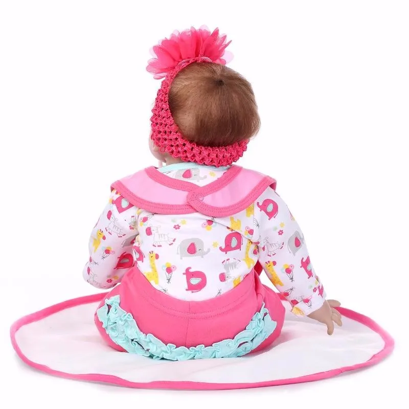 22 дюйма reborn baby dolls аксессуары для кукольной одежды длинные штаны и рукав костюм для живой Одежда для кукол милый мультфильм печати
