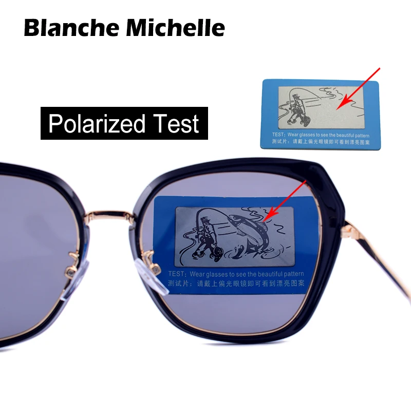 Blanche Мишель солнцезащитные очки с квадратными линзами с Для женщин Поляризованные UV400 солнцезащитные очки Для женщин вождения gafas de sol mujer Винтаж Óculos