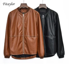 Fitaylor, новинка, женские Куртки из искусственной кожи, мотоциклетная куртка из искусственной кожи, черная куртка на молнии, Женская Базовая уличная куртка