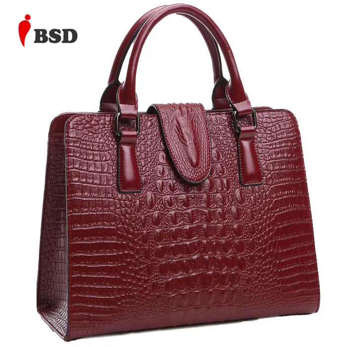 Genuine leather bag ladies 2016 crocodile pattern Women messenger bags handbags women famous brand designer high quality fashion