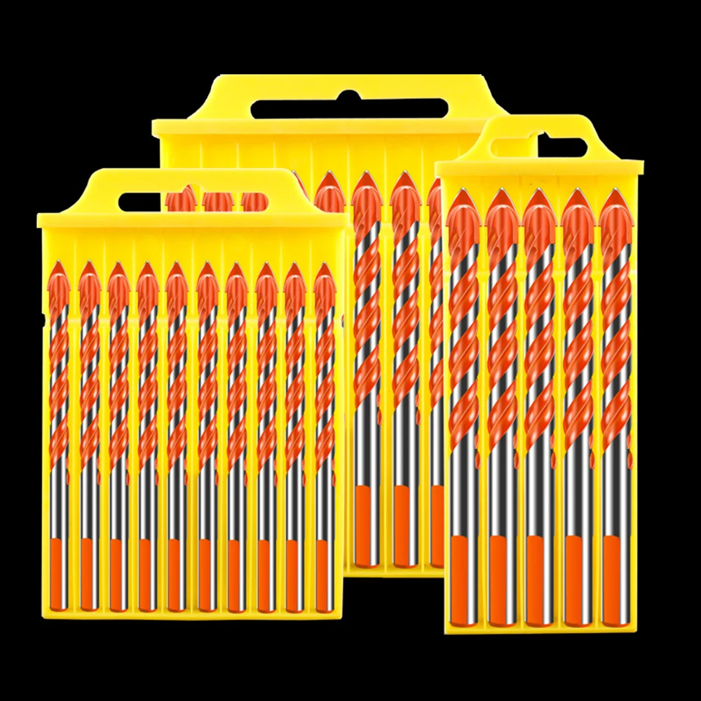 4 мм-12 мм Вольфрамовая сталь спиральное сверло треугольное сверло для керамической плитки бетона стекла мрамора и т. Д