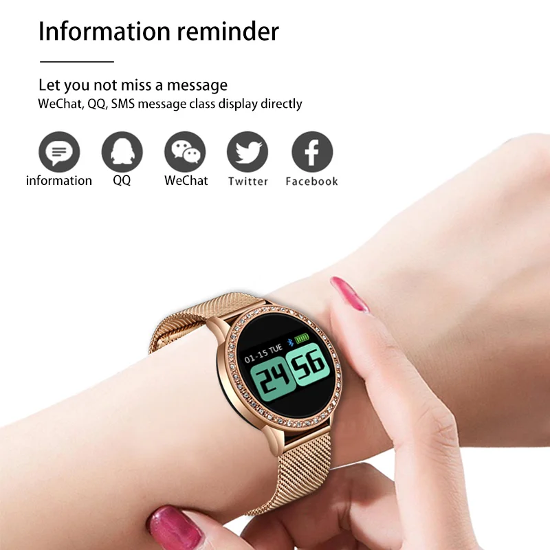  LIGE New Smart Bracelet Women Health Watch Activity Fitness Tracker Blood Pressure Heart Rate Monit - 4000030570074
