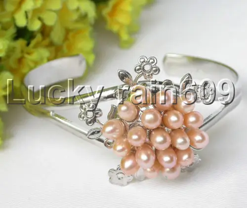 

FREE SHIPPING HOT sell new Style >>>> rice natural pink freshwater pearls bracelet bangle e164