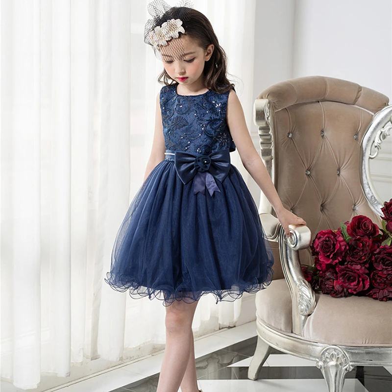 girls navy blue lace dress